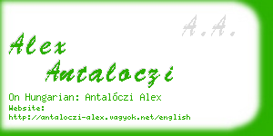 alex antaloczi business card